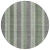 Piper Looms Chantille Stripes ACN1954 Green Machine Washable Area Rug Round Main Image