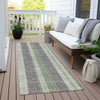 Piper Looms Chantille Stripes ACN1954 Green Machine Washable Area Rug Runner Outdoor Lifestyle Image Feature