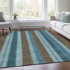Piper Looms Chantille Stripes ACN1954 Teal Machine Washable Area Rug Lifestyle Image Feature