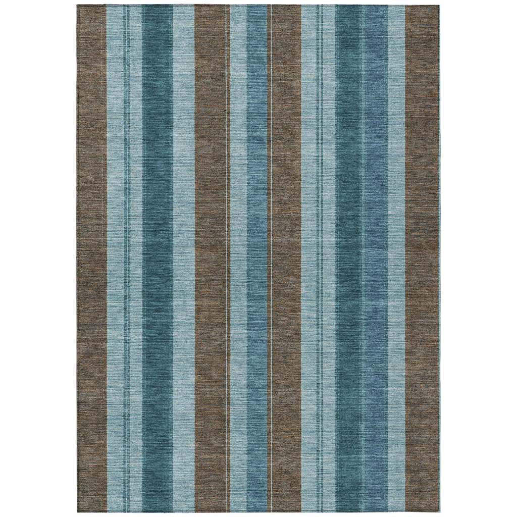 Piper Looms Chantille Stripes ACN1954 Teal Machine Washable Area Rug main image
