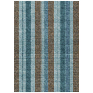 Piper Looms Chantille Stripes ACN1954 Teal Machine Washable Area Rug main image
