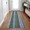 Piper Looms Chantille Stripes ACN1954 Teal Machine Washable Area Rug Runner Lifestyle Image Feature