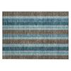 Piper Looms Chantille Stripes ACN1954 Teal Machine Washable Area Rug Scatter Main Image