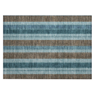 Piper Looms Chantille Stripes ACN1954 Teal Machine Washable Area Rug Scatter Main Image