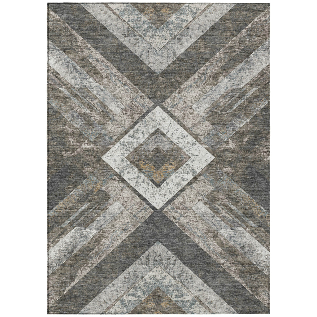 Piper Looms Chantille Geometric ACN1955 Brown Machine Washable Area Rug main image