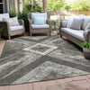 Piper Looms Chantille Geometric ACN1955 Brown Machine Washable Area Rug Outdoor Lifestyle Image Feature