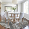 Piper Looms Chantille Geometric ACN1955 Brown Machine Washable Area Rug Round Lifestyle Image Feature