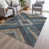 Piper Looms Chantille Geometric ACN1955 Navy Machine Washable Area Rug Lifestyle Image Feature