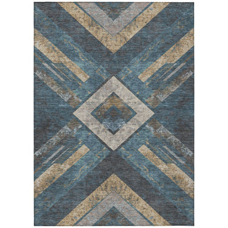 Piper Looms Chantille Geometric ACN1955 Navy Machine Washable Area Rug main image