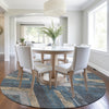 Piper Looms Chantille Geometric ACN1955 Navy Machine Washable Area Rug Round Lifestyle Image Feature