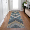 Piper Looms Chantille Geometric ACN1955 Navy Machine Washable Area Rug Runner Lifestyle Image Feature
