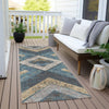 Piper Looms Chantille Geometric ACN1955 Navy Machine Washable Area Rug Runner Outdoor Lifestyle Image Feature