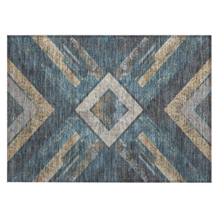 Piper Looms Chantille Geometric ACN1955 Navy Machine Washable Area Rug Scatter Main Image