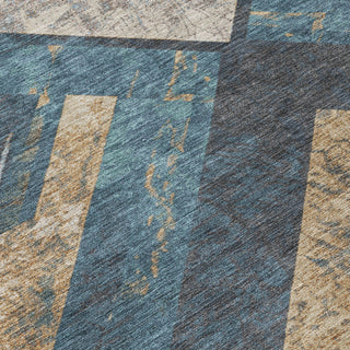 Piper Looms Chantille Geometric ACN1955 Navy Machine Washable Area Rug Swatch Image