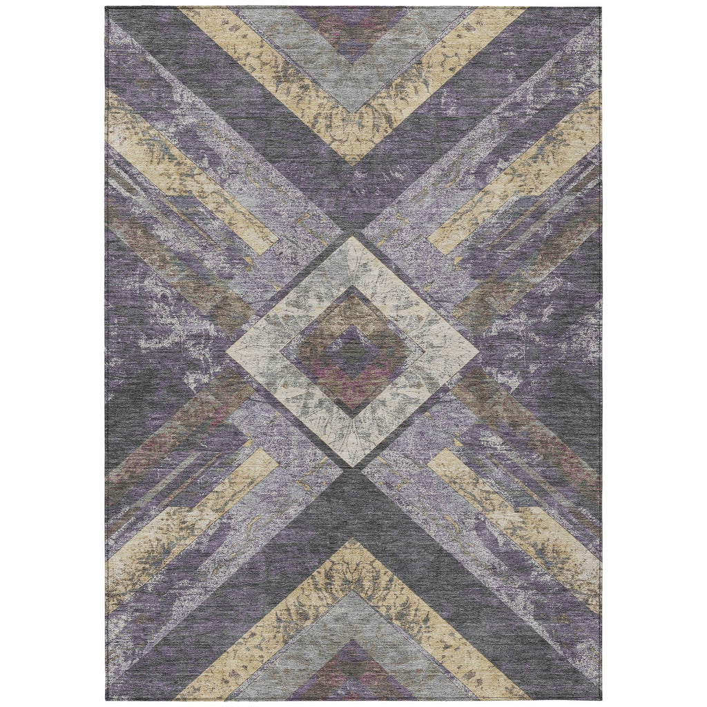 Piper Looms Chantille Geometric ACN1955 Purple Machine Washable Area Rug main image