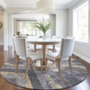Piper Looms Chantille Geometric ACN1955 Purple Machine Washable Area Rug Round Lifestyle Image Feature
