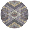 Piper Looms Chantille Geometric ACN1955 Purple Machine Washable Area Rug Round Main Image