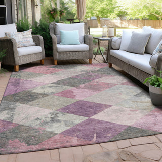 Piper Looms Chantille Geometric ACN1956 Blush Machine Washable Area Rug Outdoor Lifestyle Image Feature