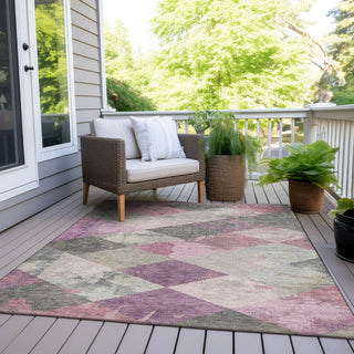 Piper Looms Chantille Geometric ACN1956 Blush Machine Washable Area Rug Outdoor Lifestyle Image Feature