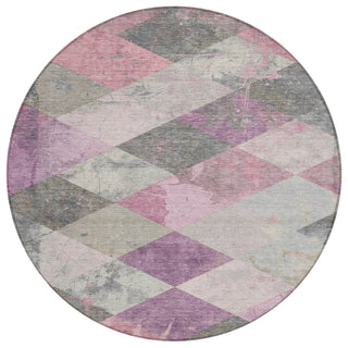 Piper Looms Chantille Geometric ACN1956 Blush Machine Washable Area Rug Round Main Image
