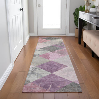 Piper Looms Chantille Geometric ACN1956 Blush Machine Washable Area Rug Runner Lifestyle Image Feature