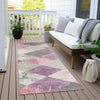 Piper Looms Chantille Geometric ACN1956 Blush Machine Washable Area Rug Runner Outdoor Lifestyle Image Feature