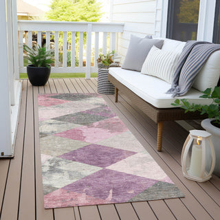 Piper Looms Chantille Geometric ACN1956 Blush Machine Washable Area Rug Runner Outdoor Lifestyle Image Feature