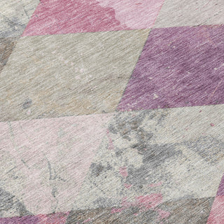 Piper Looms Chantille Geometric ACN1956 Blush Machine Washable Area Rug Swatch Image