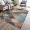 Piper Looms Chantille Geometric ACN1956 Navy Machine Washable Area Rug Lifestyle Image Feature
