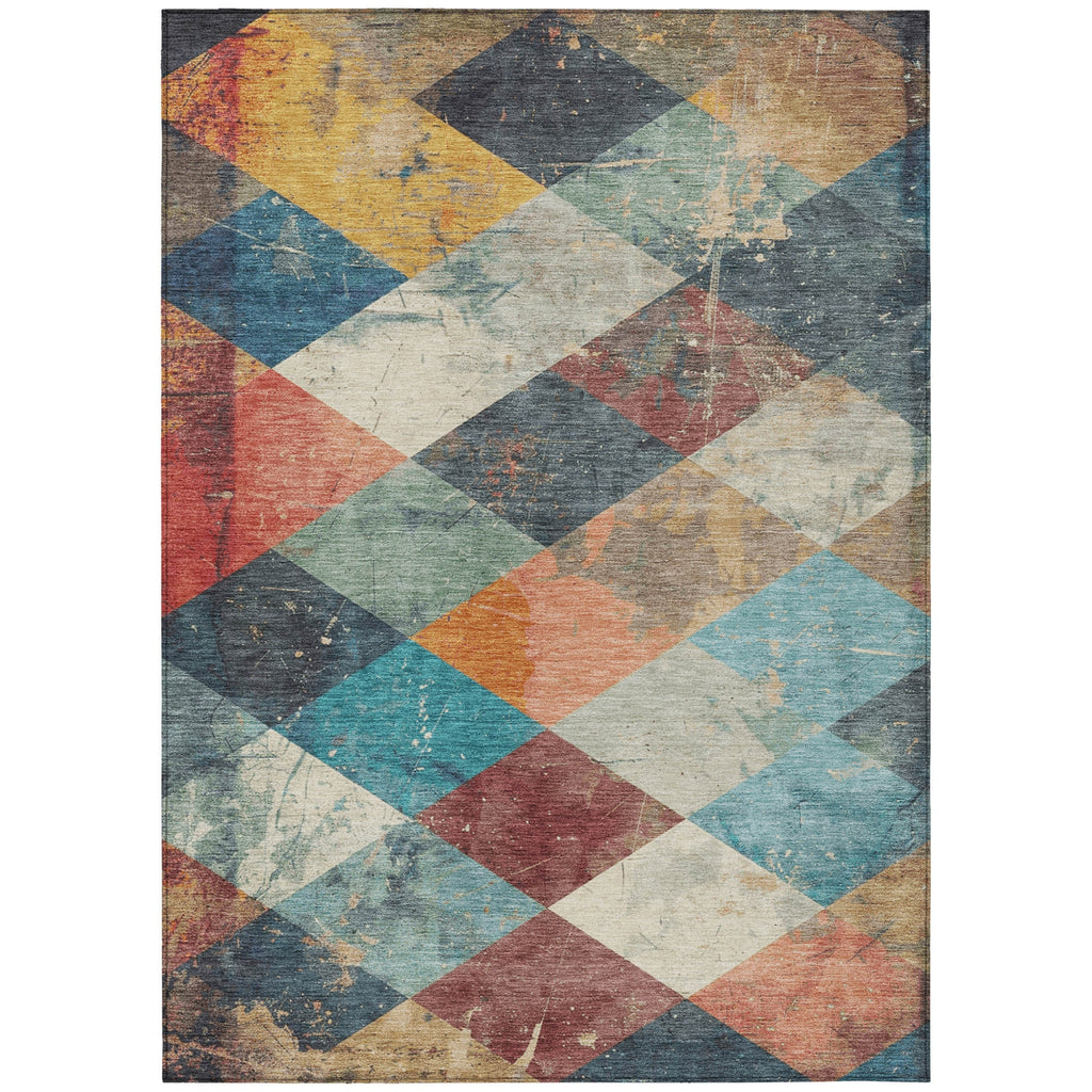 Piper Looms Chantille Geometric ACN1956 Navy Machine Washable Area Rug main image