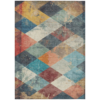Piper Looms Chantille Geometric ACN1956 Navy Machine Washable Area Rug main image
