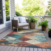 Piper Looms Chantille Geometric ACN1956 Navy Machine Washable Area Rug Outdoor Lifestyle Image Feature