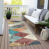 Piper Looms Chantille Geometric ACN1956 Navy Machine Washable Area Rug Runner Outdoor Lifestyle Image Feature