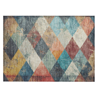 Piper Looms Chantille Geometric ACN1956 Navy Machine Washable Area Rug Scatter Main Image