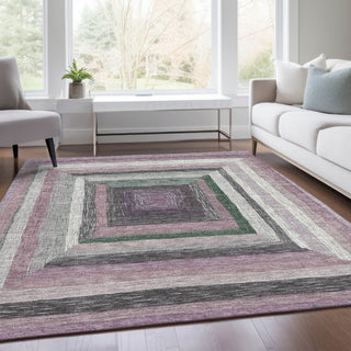 Piper Looms Chantille Geometric ACN1957 Blush Machine Washable Area Rug Lifestyle Image Feature