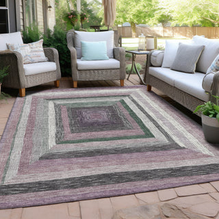 Piper Looms Chantille Geometric ACN1957 Blush Machine Washable Area Rug Outdoor Lifestyle Image Feature
