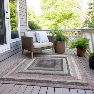 Piper Looms Chantille Geometric ACN1957 Blush Machine Washable Area Rug Outdoor Lifestyle Image Feature