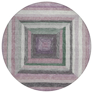 Piper Looms Chantille Geometric ACN1957 Blush Machine Washable Area Rug Round Main Image