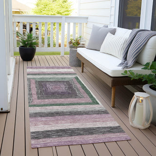 Piper Looms Chantille Geometric ACN1957 Blush Machine Washable Area Rug Runner Outdoor Lifestyle Image Feature
