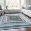 Piper Looms Chantille Geometric ACN1957 Denim Machine Washable Area Rug Lifestyle Image Feature
