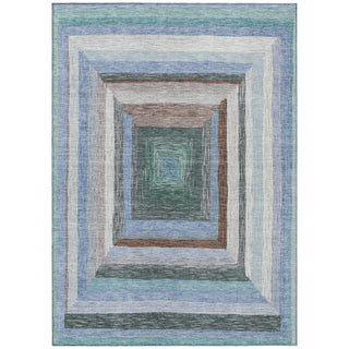 Piper Looms Chantille Geometric ACN1957 Denim Machine Washable Area Rug main image
