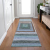 Piper Looms Chantille Geometric ACN1957 Denim Machine Washable Area Rug Runner Lifestyle Image Feature