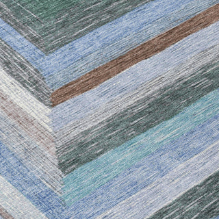 Piper Looms Chantille Geometric ACN1957 Denim Machine Washable Area Rug Swatch Image