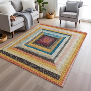 Piper Looms Chantille Geometric ACN1957 Honey Machine Washable Area Rug Lifestyle Image Feature