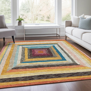 Piper Looms Chantille Geometric ACN1957 Honey Machine Washable Area Rug Lifestyle Image Feature