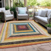 Piper Looms Chantille Geometric ACN1957 Honey Machine Washable Area Rug Outdoor Lifestyle Image Feature