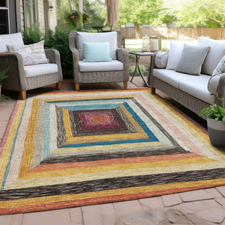 Piper Looms Chantille Geometric ACN1957 Honey Machine Washable Area Rug Outdoor Lifestyle Image Feature