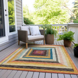 Piper Looms Chantille Geometric ACN1957 Honey Machine Washable Area Rug Outdoor Lifestyle Image Feature