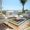 Piper Looms Chantille Geometric ACN1957 Honey Machine Washable Area Rug Round Outdoor Lifestyle Image Feature