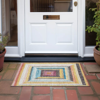Piper Looms Chantille Geometric ACN1957 Honey Machine Washable Area Rug Scatter Outdoor Lifestyle Image Feature